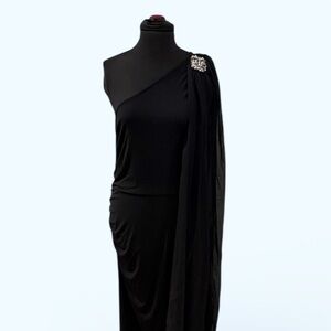 NWT Elegant Black One-Shoulder Dress